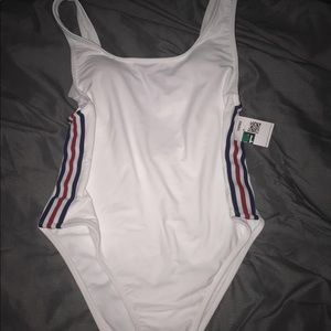 white one piece bathing suit